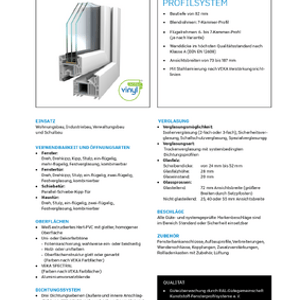 Veka Softline 82 Ficha técnica